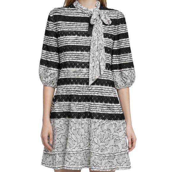 Sachin + Babi Dresses & Skirts - Sachin & Babi Silk Floral Tule Chevron Neck Tie Sample Dress 🔥